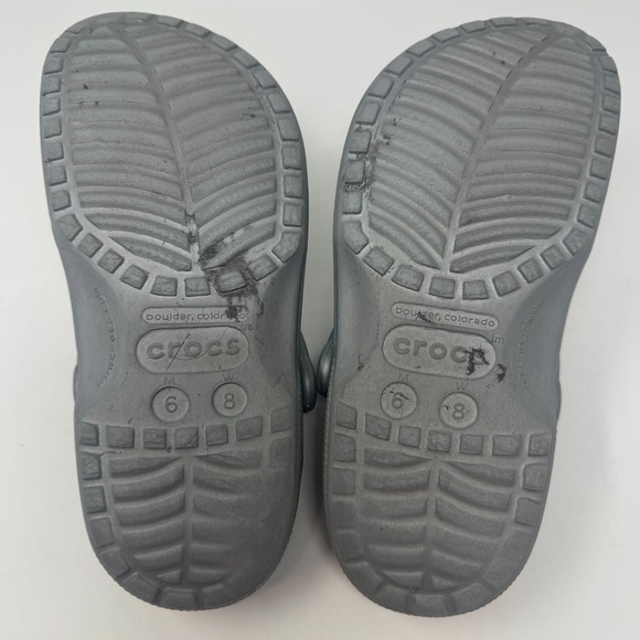 Crocs Clog Silver Sling Back Slip-On Shoes Sandals Classic Men's 6 Women's 8 - Picture 11 of 13